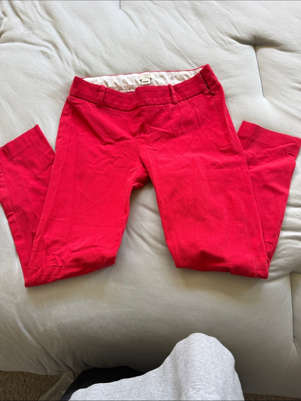 Bright Red ankle pants with Tailored Waist